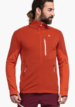 MEN SCHÖFFEL Trek & Hike<Sporty fleece jacket in material mix blue