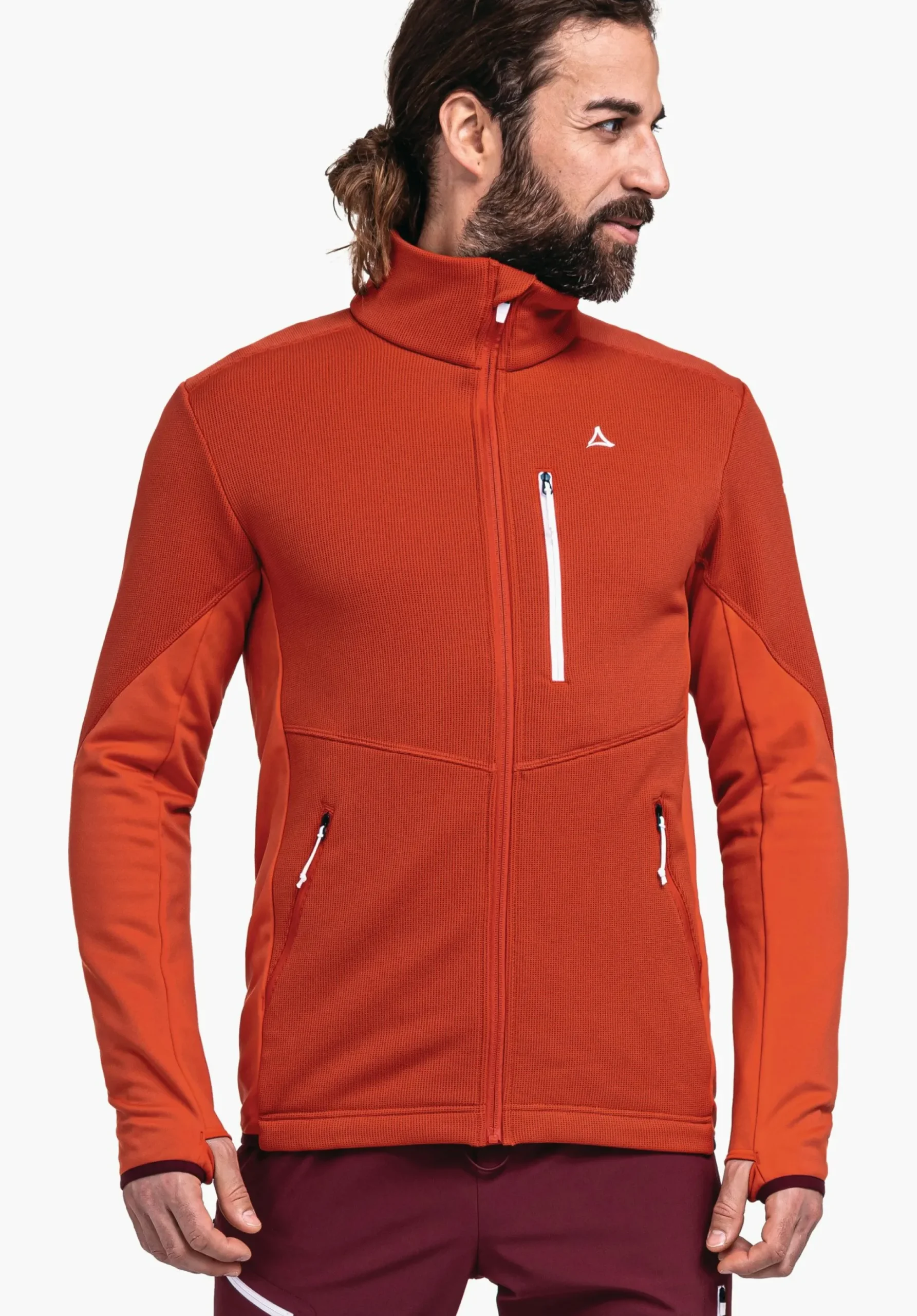 MEN SCHÖFFEL Trek & Hike<Sporty fleece jacket in material mix blue