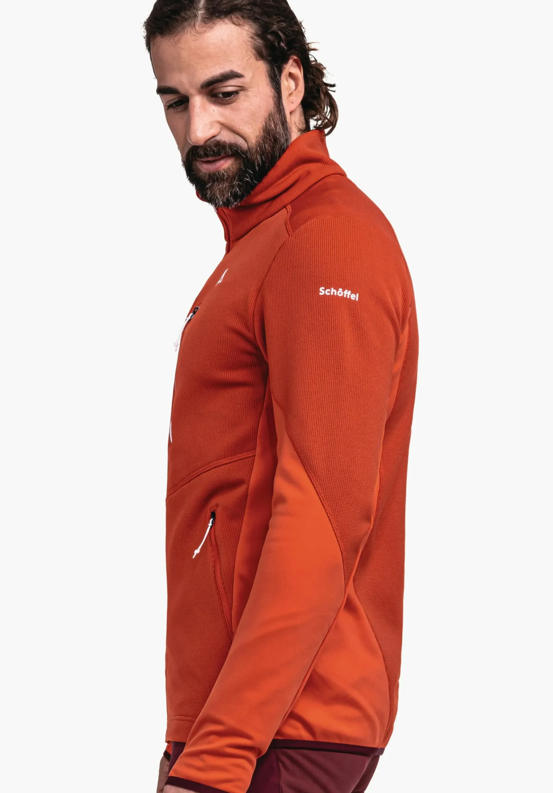 MEN SCHÖFFEL Trek & Hike<Sporty fleece jacket in material mix blue