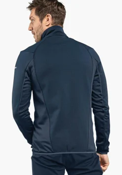MEN SCHÖFFEL Trek & Hike<Sporty fleece jacket in material mix blue