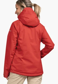 WOMEN SCHÖFFEL Trek & Hike|Outdoor Jackets<Stretchy rain jacket with pack-away bag red