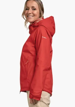 WOMEN SCHÖFFEL Trek & Hike|Outdoor Jackets<Stretchy rain jacket with pack-away bag red