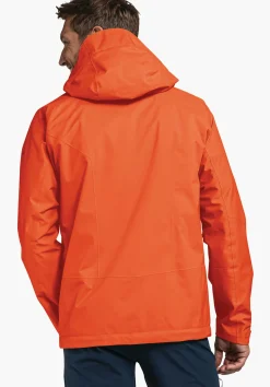 MEN SCHÖFFEL Trek & Hike|Outdoor Jackets<Stretchy rain jacket with pack-away bag orange