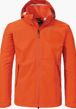 MEN SCHÖFFEL Trek & Hike|Outdoor Jackets<Stretchy rain jacket with pack-away bag orange