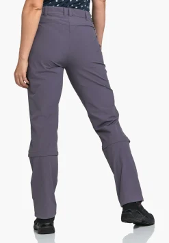 WOMEN SCHÖFFEL Trek & Hike|Pants Zip Off<Strong hiking pants with zip-off function purple