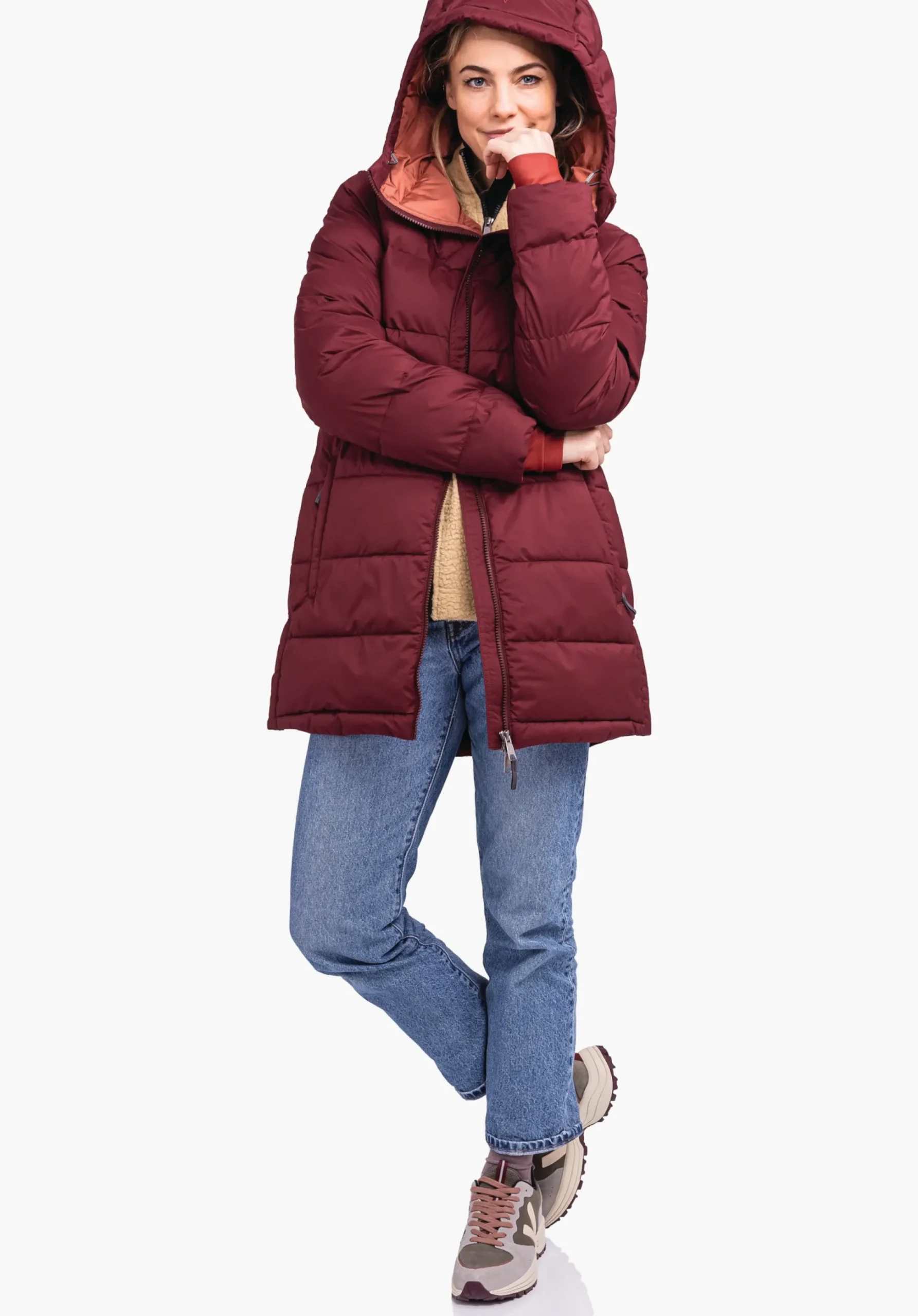 WOMEN SCHÖFFEL Travel/Leisure|Parka / Coat<Warm parka with recycled padding red