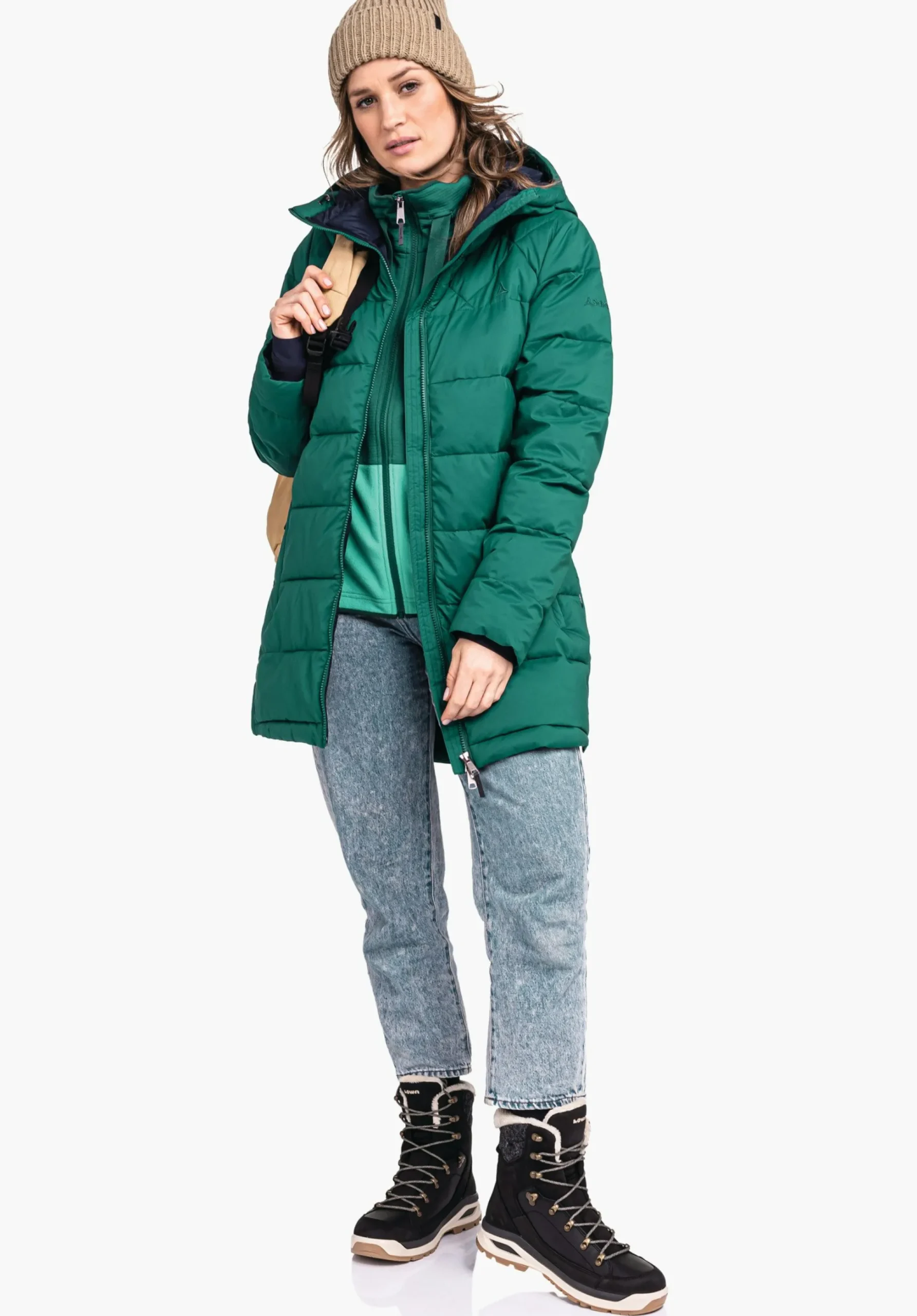 WOMEN SCHÖFFEL Travel/Leisure|Parka / Coat<Warm parka with recycled padding red