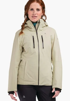 WOMEN SCHÖFFEL Skiing<Warm ski jacket with down covering the whole area beige