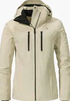 WOMEN SCHÖFFEL Skiing<Warm ski jacket with down covering the whole area beige