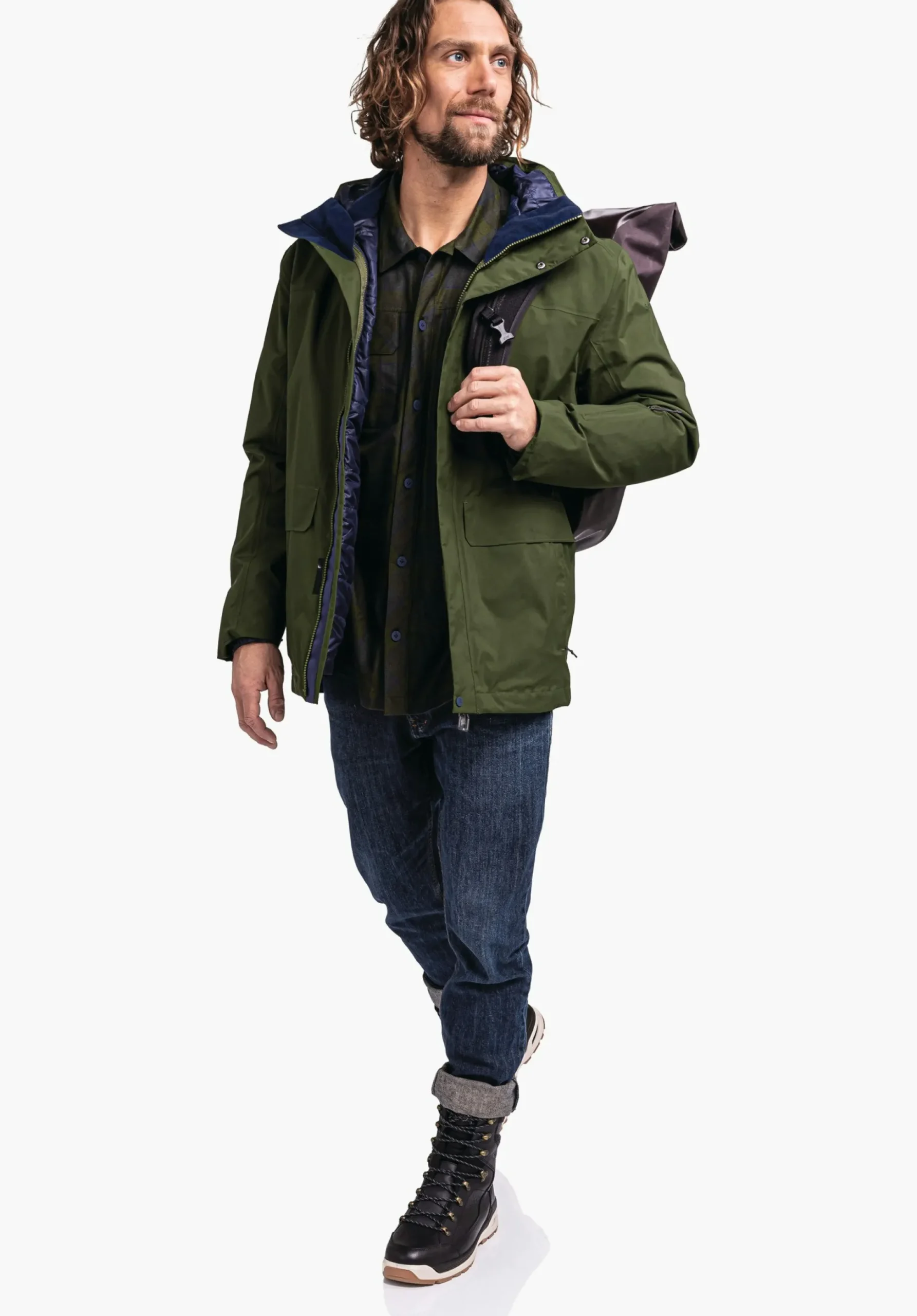 MEN SCHÖFFEL Travel/Leisure|Double Jackets<Waterproof and fashionable 3in1 parka green