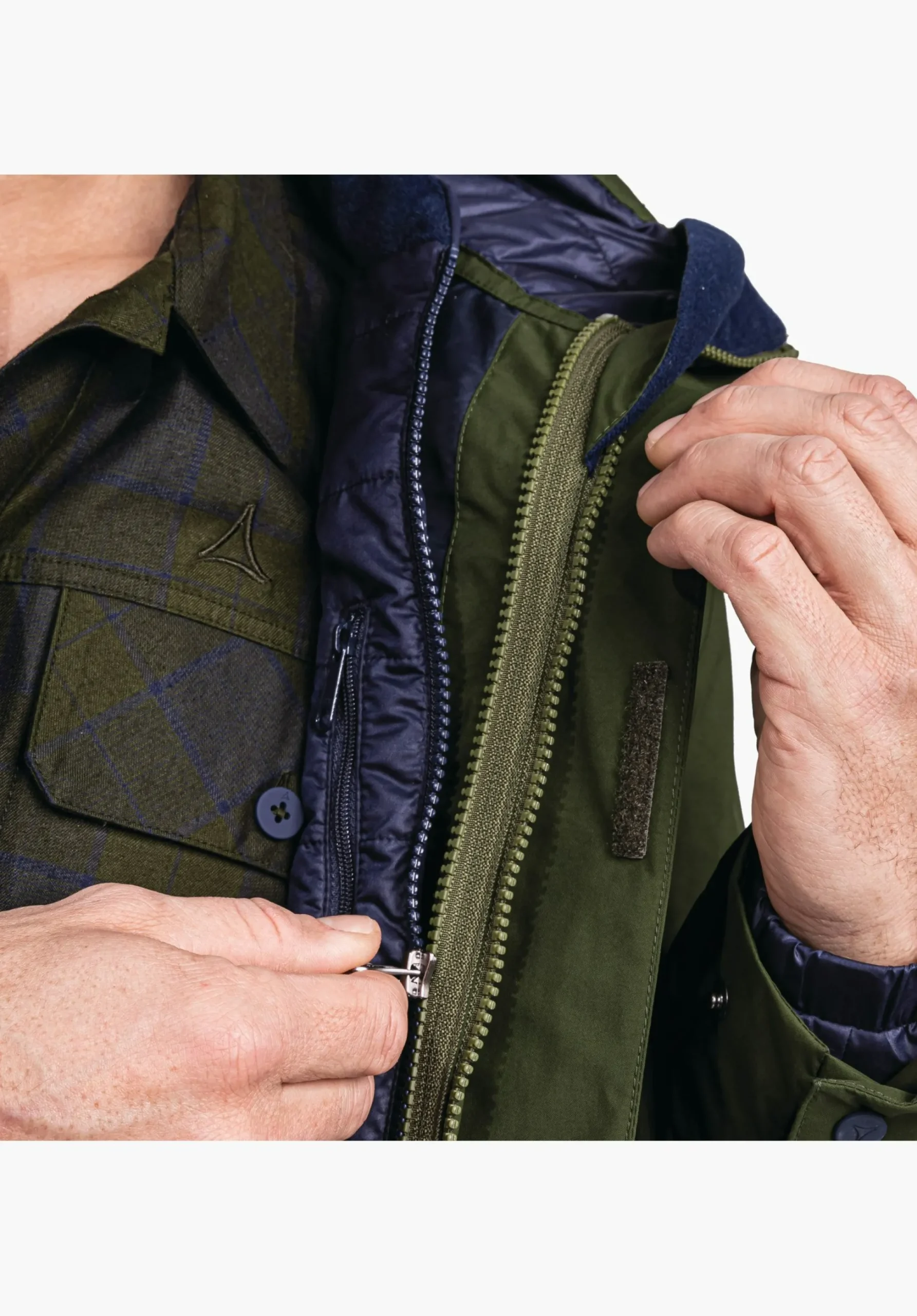 MEN SCHÖFFEL Travel/Leisure|Double Jackets<Waterproof and fashionable 3in1 parka green