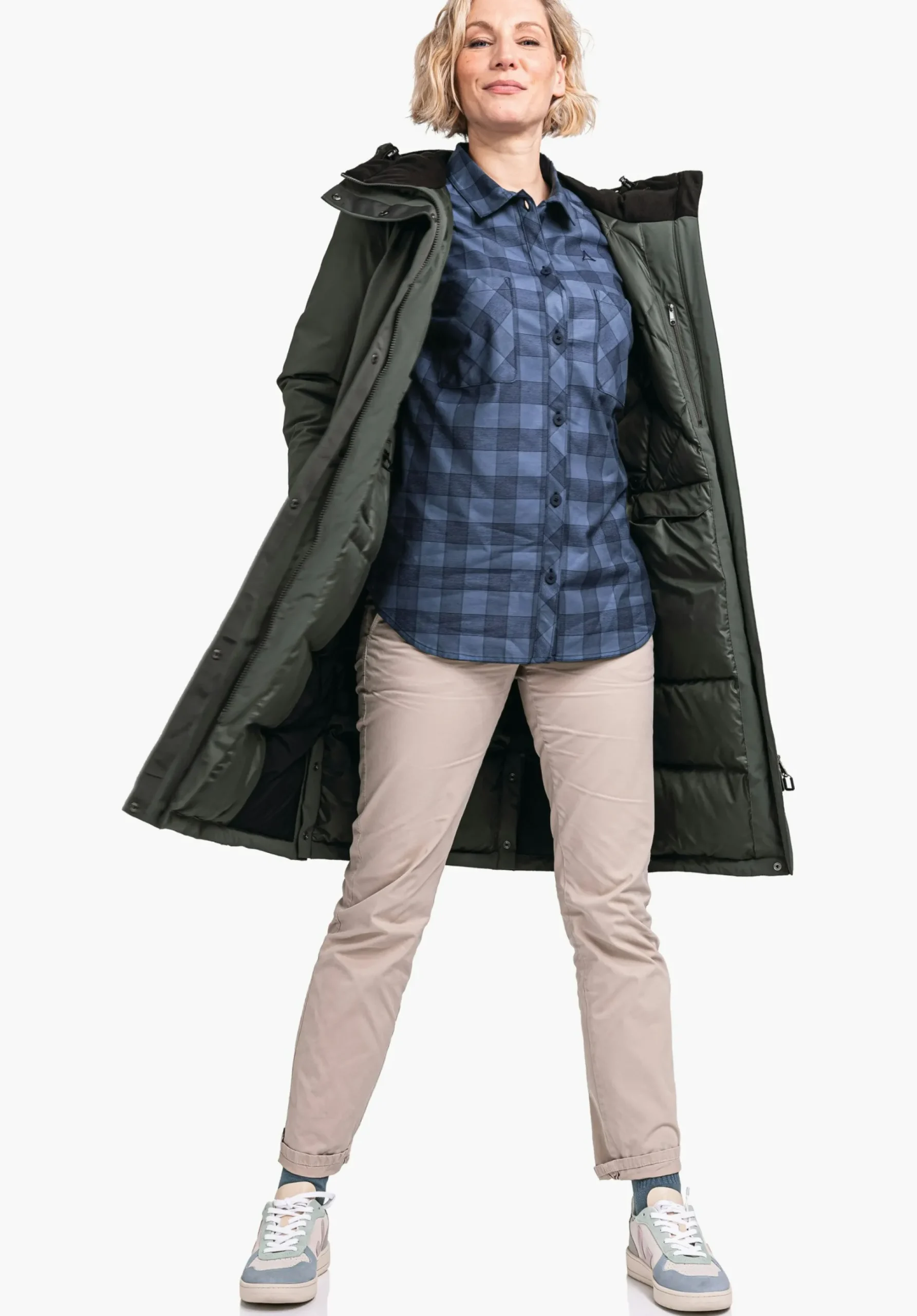 WOMEN SCHÖFFEL Travel/Leisure|Down- / Thermojacket<Waterproof urban down parka green